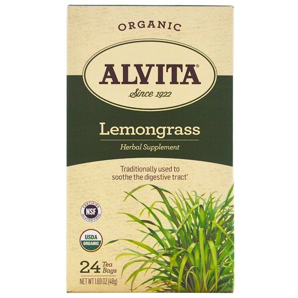Alvita Teas, Organic, Lemongrass Tea, Caffeine Free, 24 Tea Bags, 1.69 oz (48 g)