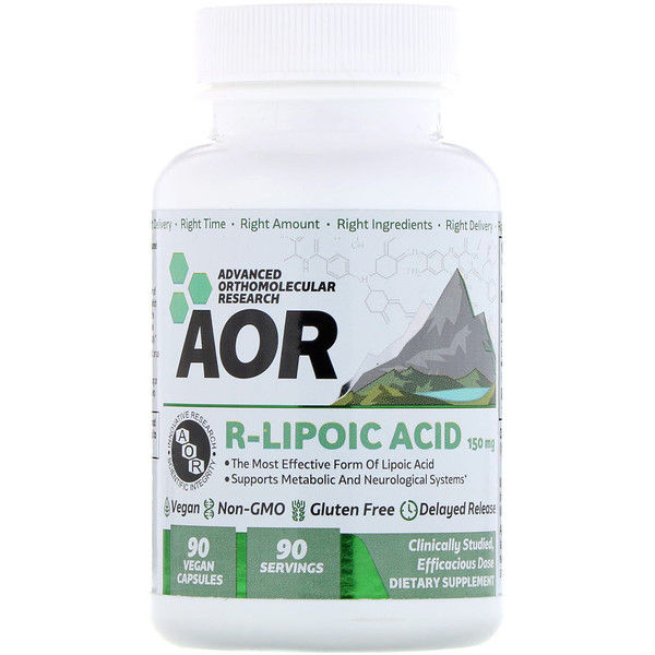 Advanced Ortlecular Research AOR, R-Lipoic , 150 mg, 90 Vegan s