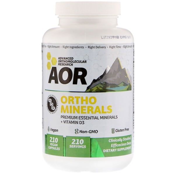 Advanced Orthomolecular Research AOR, Ortho Minerals, 210 Vegan Capsules 420 Count (2x210)