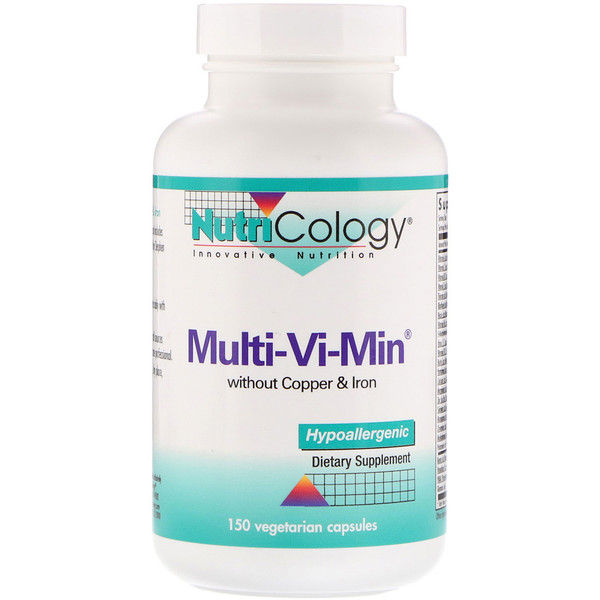 cology, Multi-Vi-Min without Copper & Iron, 150 Vegetarian s