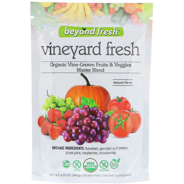 Beyond Fresh, Vineyard Fresh, Organic Vine-Grown Fruits & Veggies Master Blend, Natural Flavor, 6.35 oz (180 g)