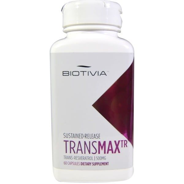 Biotivia, TransmaxTR, Trans-Resveratrol, 500 mg, 60 Capsules 120 Count (2x60)