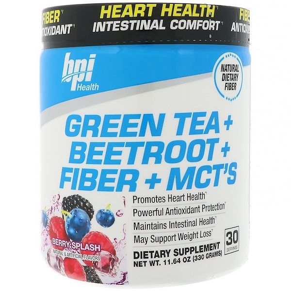 BPI Sports, Green Tea + Beetroot + Fiber + MCT's, Berry Splash, 11.64 oz (330 g)
