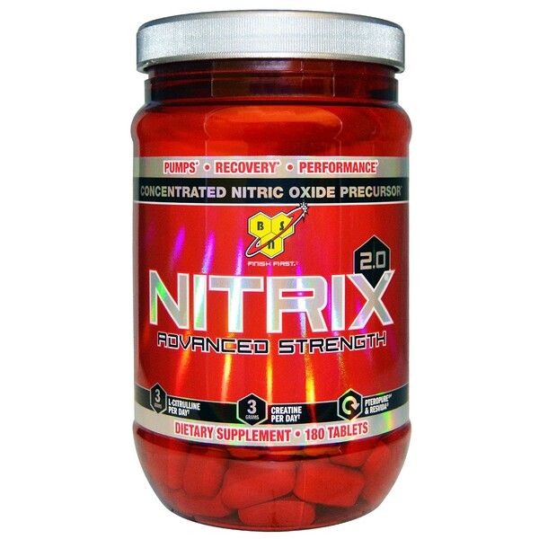 BSN, Nitrix 2.0, Concentrated Nitric Oxide Precursor, 180 s 180 Count