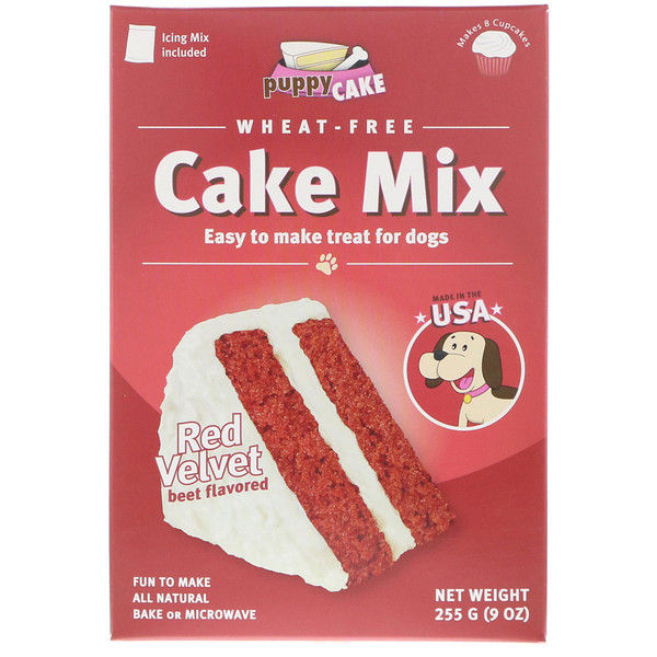 Puppy Cake, Wheat-Free Cake Mix, For Dogs, Red Velvet, Beet Flavored, 9 oz (255 g)