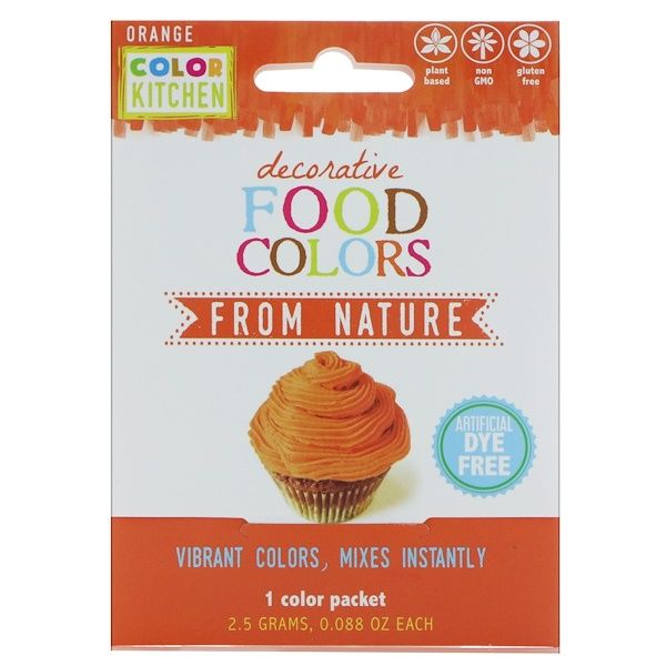 ColorKitchen, Decorative, Food Colors From Nature, Orange, 1 Color Packet, 0.088 oz (2.5 g)