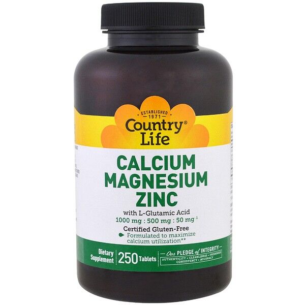 Country Life, Calcium Magnesium Zinc, 250 s 250 Count