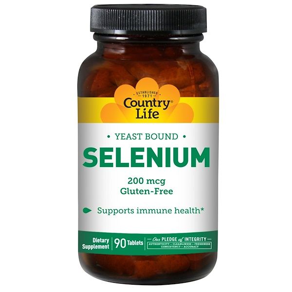 Country Life, Selenium, 200 mcg, 90 s
