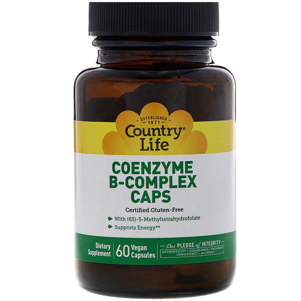 Country Life, Coenzyme B-Complex Caps, 60 Vegan s 60 Count