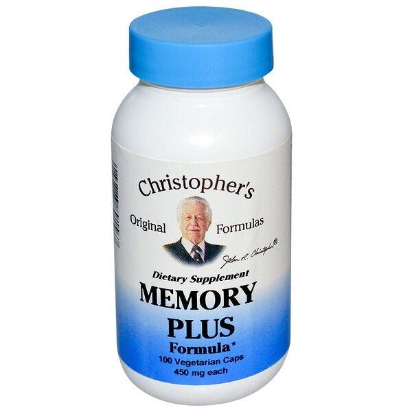 Christopher's Original Formulas, Memory Plus Formula, 450 mg, 100 Veggie Caps 200 Count (2x100)