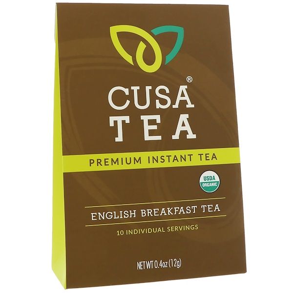 Cusa Tea, Organic, English Breakfast Tea, 10 Individual Servings, 0.04 oz (1.2 g) Each (Discontinued Item)