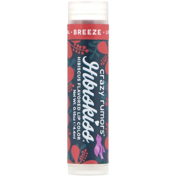 Crazy Rumors, Hibiskiss, Hibiscus Flavored Lip Color, Breeze, 0.15 oz (4.4 ml)