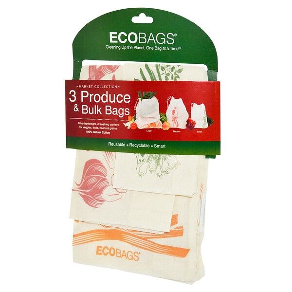 ECOBAGS, Produce & Bulk Bags, 3 Bags 2 Count (2x1)