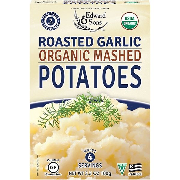 Edward & Sons,  Mashed Potatoes, Roasted Garlic, 3.5 oz (100 g)