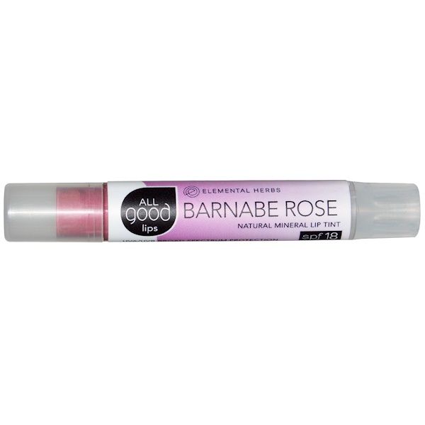 All Good Products, All Good Lips, Natural Mineral Lip Tint, SPF 18, Barnabe Rose, 2.55 g (Discontinued Item)
