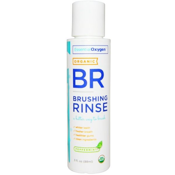 Essential Oxygen, Organic Brushing Rinse, Peppermint, 3 fl oz (88 ml)