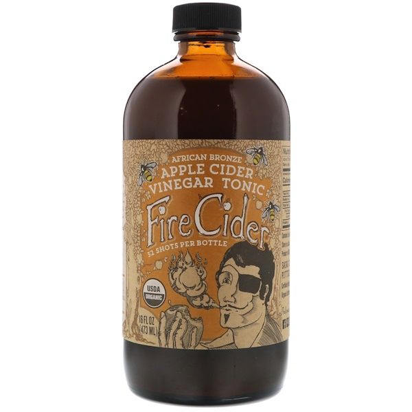 Fire Cider, Apple Cider Vinegar Tonic, African Bronze Honey , 16 fl oz (473 ml) (Discontinued Item)
