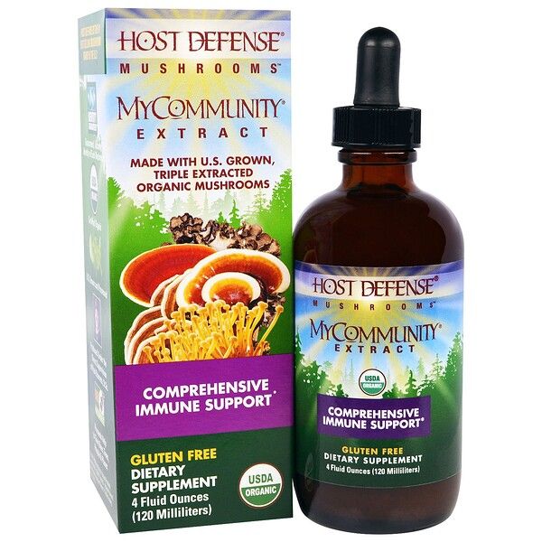 Fungi Perfecti, Mushrooms, Organic MyCommunity Extract, Comprehensive Immune Support, 4 fl oz (120 ml)