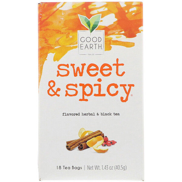 Good Earth Teas, Sweet & Spicy, Herbal & Black Tea, 18 Tea Bags, 1.43 oz (40.5 g)