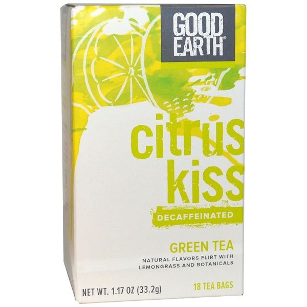 Good Earth Teas, Citrus Kiss, Decaffeinated, Green Tea, 18 Tea Bags, 1.17 oz (33.2 g)