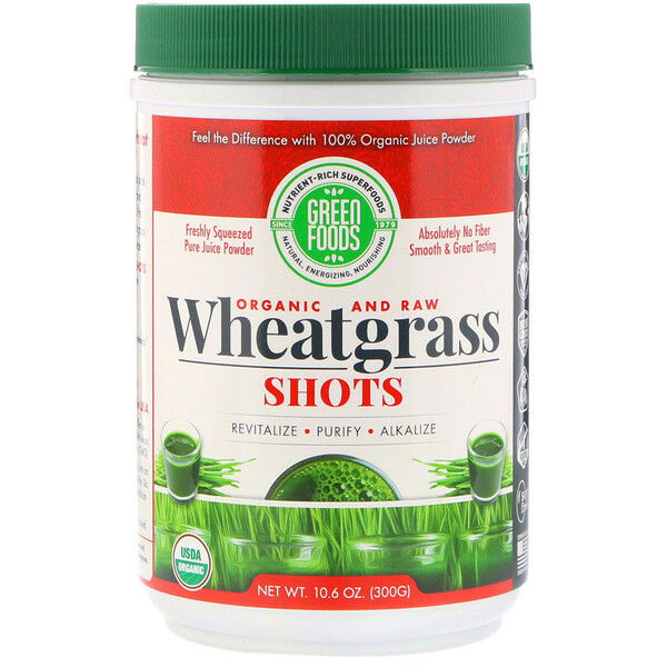 Green Foods Corporation, Organic & Raw, Wheatgrass Shots, 10.6 oz (300 g)