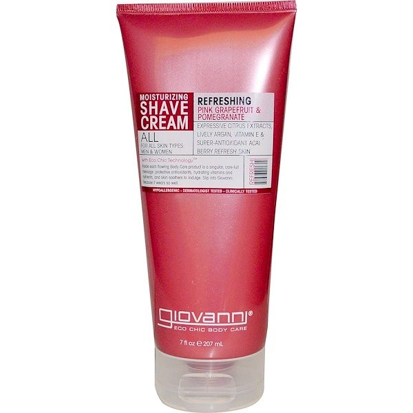 Giovanni, Moisturizing Shave Cream, Refreshing, Pink Grapefruit & Pomegranate, 7 fl oz (207 ml)