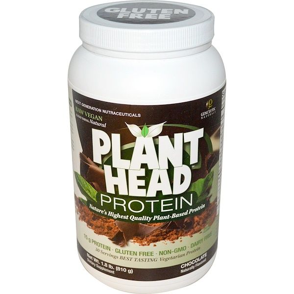 Genceutic Naturals, Plant Head Protein, Chocolate, 1.8 lb (810 g)
