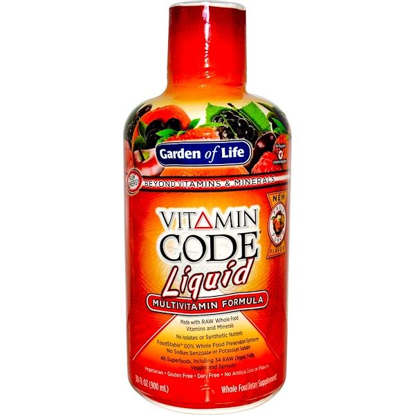 Garden of Life,  Code Liquid, Multi Formula, Fruit Punch Flavor, 30 fl oz (900 ml)