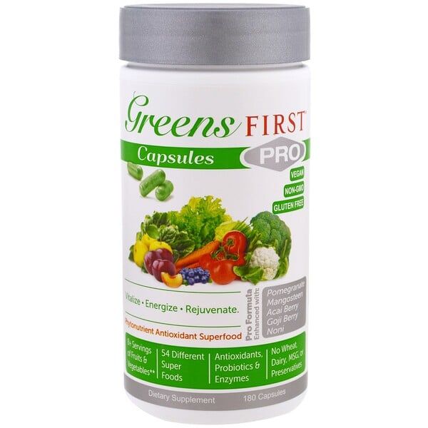 Greens First, PRO Phytonutrient Antioxidant Superfood, 180 Capsules 360 Count (2x180)