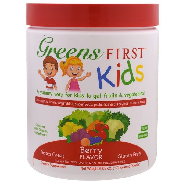 Greens First, Kids, Superfood Antioxidant Shake, Berry, 6.03 oz (171 g) (Discontinued Item)