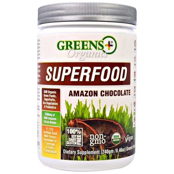 Greens Plus, Organics Superfood, Amazon Chocolate, 8.46 oz (240 g)