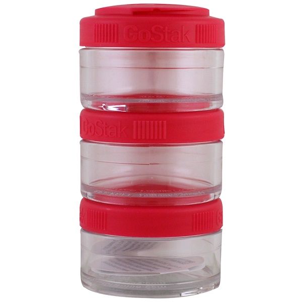 GoStak, Portable Stackable Containers, Pink, 3 Pack, 60 cc Each (Discontinued Item)
