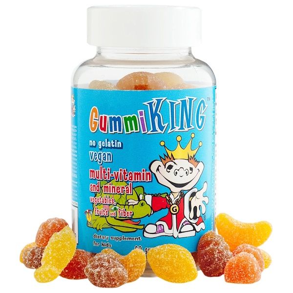 GummiKing, Multi-Vitamin and Mineral, Vegetables, Fruits and Fiber, For Kids, 60 Gummies 60 Count