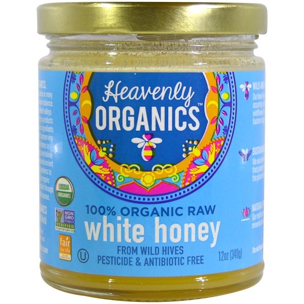 Heavenly Organics, 100% Organic Raw White Honey, 12 oz (340 g)