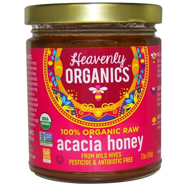 Heavenly Organics, 100% Organic Raw, Acacia Honey, 12 oz (340 g)