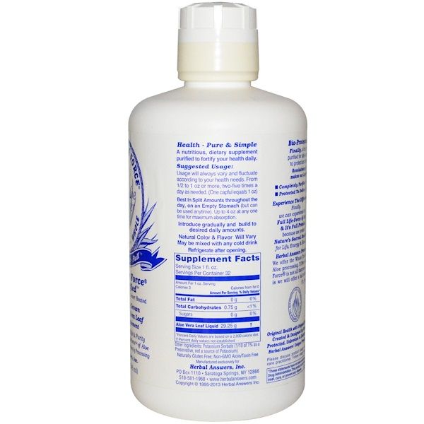 Herbal Answers Inc Pure Aloe Force Liquified Aloe Vera Leaf | Desertcart  Fiji
