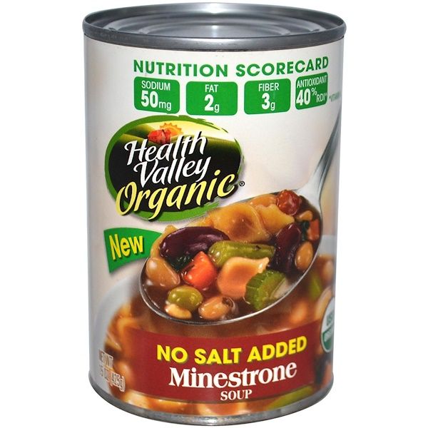 Health Valley, Organic, Minestrone Soup, No Salt Added, 15 oz (425 g)