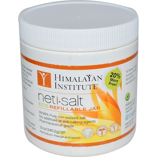 Himalayan Institute, Neti•Salt, Eco Refillable Jar, 12 oz (340.2 g)