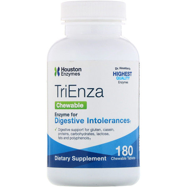 Houston Enzymes, TriEnza Chewable, 180 Chewable Tablets 360 Count (2x180)
