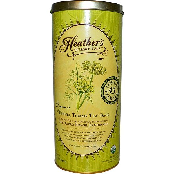 Heather's Tummy Care, Tummy Teas,  Fennel Tea Bags, Caffeine Free, 45 Tea Bags, 8.82 oz (250 g)