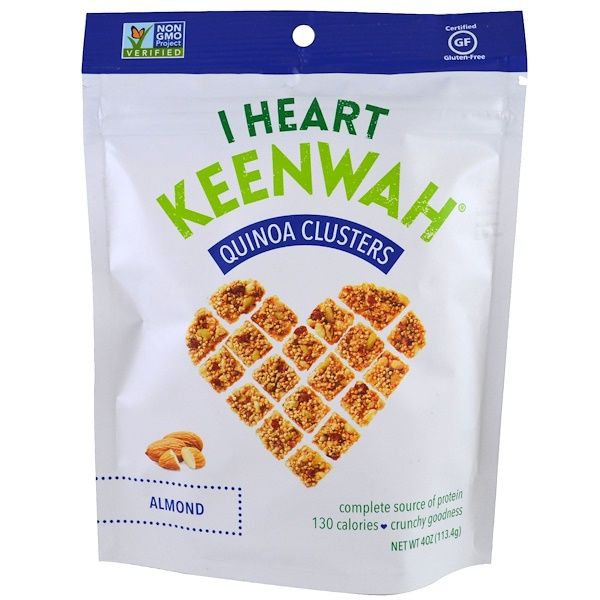 I Heart Keenwah, Quinoa Clusters, Almond, 4 oz (113.4 g) (Discontinued Item)