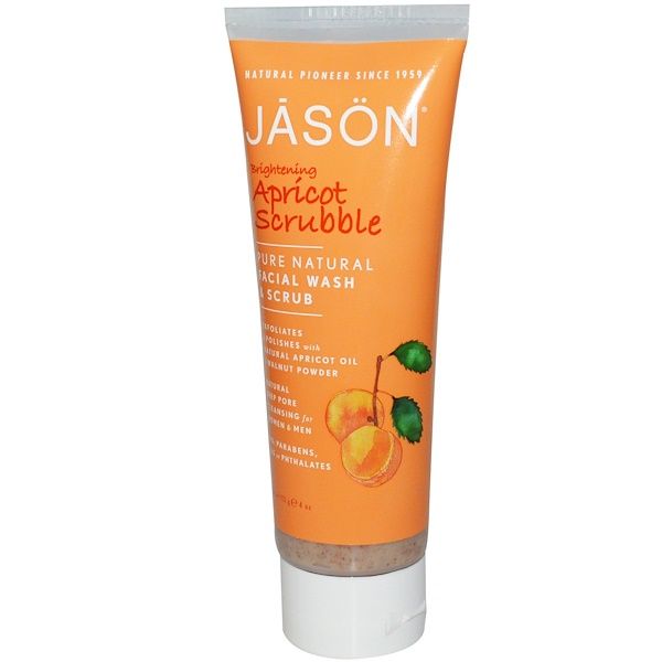 Jason Natural, Brightening Apricot Scrubble, Facial Wash & Scrub, 4 oz (113 g)