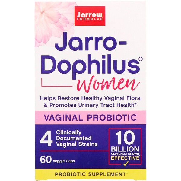 Jarrow Formulas, Jarro-Dophilus, Vaginal Probiotic, Women, 10 Billion, 60 Veggie Caps 60 Count