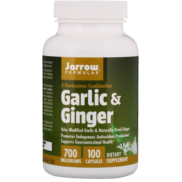 Jarrow Formulas, Garlic & Ginger, 700 mg, 100 Capsules 200 Count (2x100)