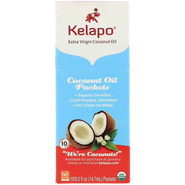 Kelapo, Coconut Oil Packets, 10 Packets, 0.5 fl oz (14.7 ml) Each