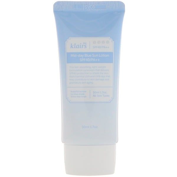Dear, Klairs, Mid-day Blue Sun Lotion, SPF 40/PA++, 1.7 oz (50 ml) (Discontinued Item)