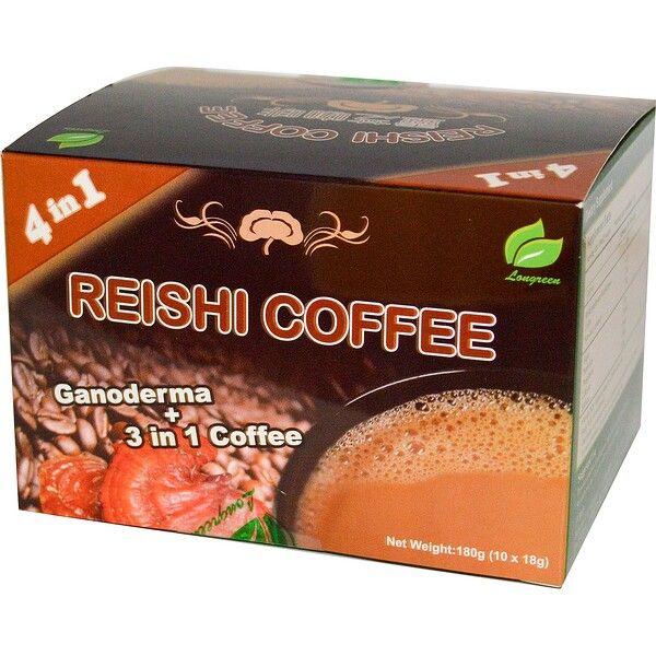 Longreen Corporation, 4 in 1 Reishi Coffee, 10 Sachets, (18 g) Each 20 Count (2x10)
