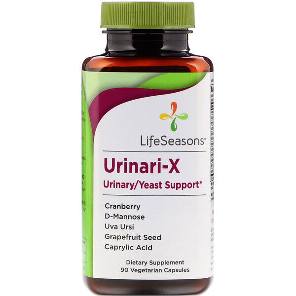 LifeSeasons, Urinari-X Urinary/Yeast Support, 90 Vegetarian s 90 Count