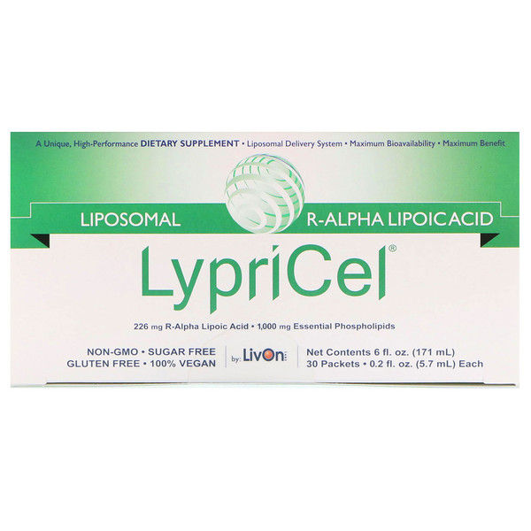 LypriCel, Liposomal R-ALA, 30 Packets, 0.2 fl oz (5.7 ml) Each (Discontinued Item)