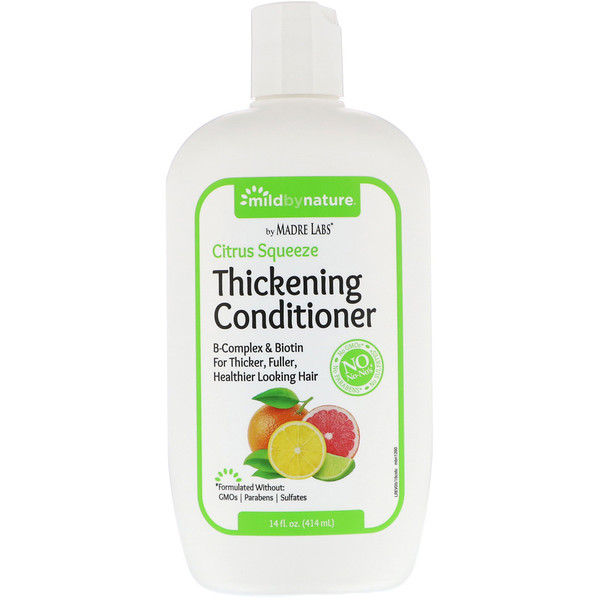 Mild By Nature, Thickening B-Complex + Biotin Conditioner by Madre Labs, No Sulfates, Citrus Squeeze, 14 fl oz (414 ml)